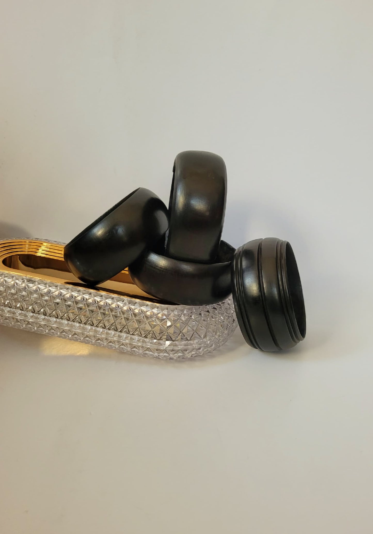 Dark Brown Wood Bangles (Set of 2)